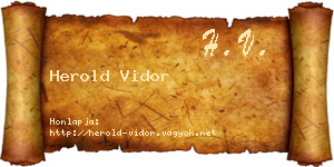 Herold Vidor névjegykártya